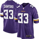 Nike Men & Women & Youth Vikings #33 Sanford Purple Team Color Game Jersey,baseball caps,new era cap wholesale,wholesale hats